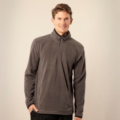 Big and tall dark grey golf zip neck fleece