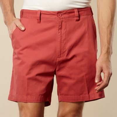 Big and tall flexi waist  red casual twill shorts                                                                               