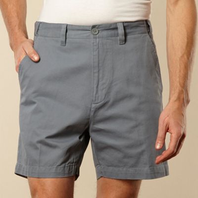 Big and tall flexi waist grey casual twill shorts                                                                               