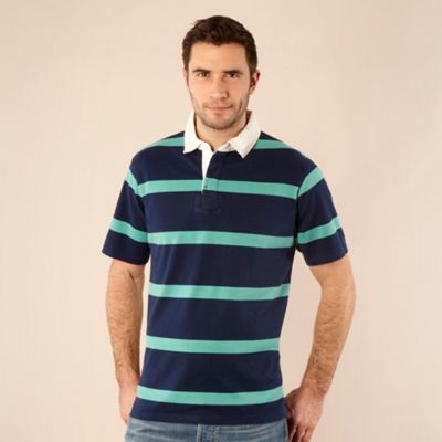 Big and tall dark blue bar striped polo shirt                                                                                   