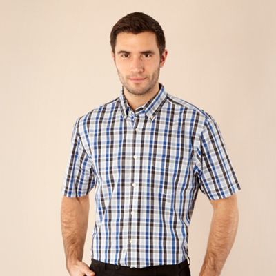 Royal blue checked shirt                                                                                                        