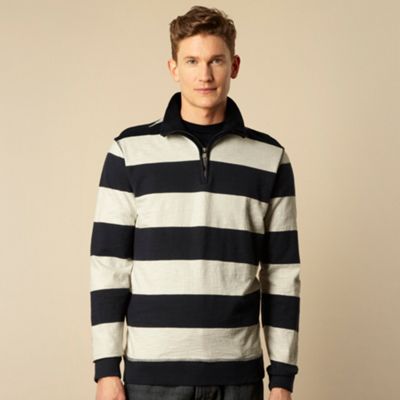 Big and tall navy block striped sweatshirt                                                                                      