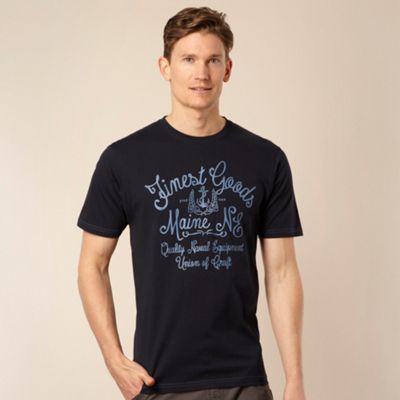 Big and tall navy slogan printed t-shirt                                                                                        