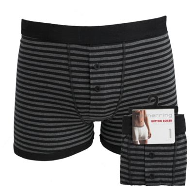 Grey striped button boxers                                                                                                      