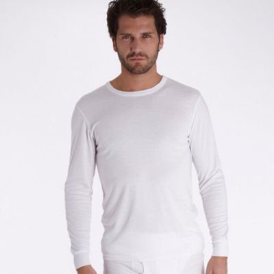 White thermal long sleeved t-shirt