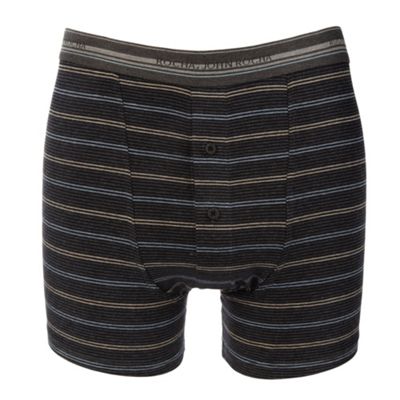 Grey Fine Striped Boxer Briefs