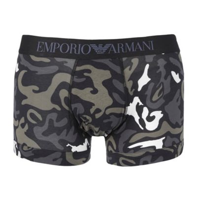Black Camouflage Print Trunks