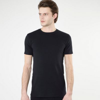 Black plain thermal t-shirt