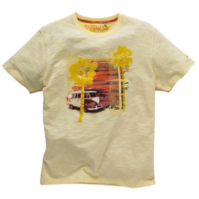 Yellow campervan embroidered t-shirt