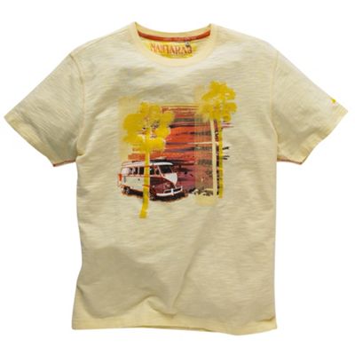 Mantaray Yellow campervan embroidered t-shirt