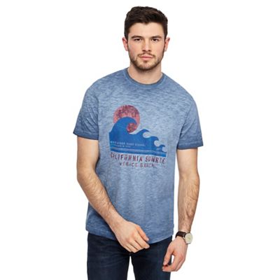 Blue organic surf board t shirt