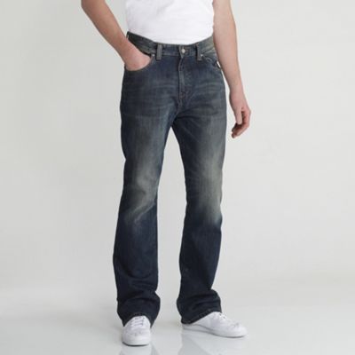 Dark blue loose fit men's jeans