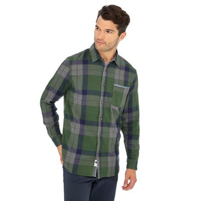 Green dobby stripe shirt