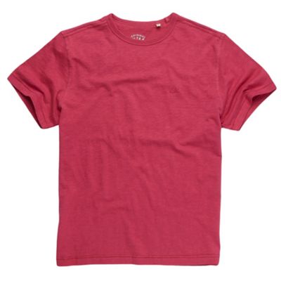 Bright pink slubbed crew neck t-shirt