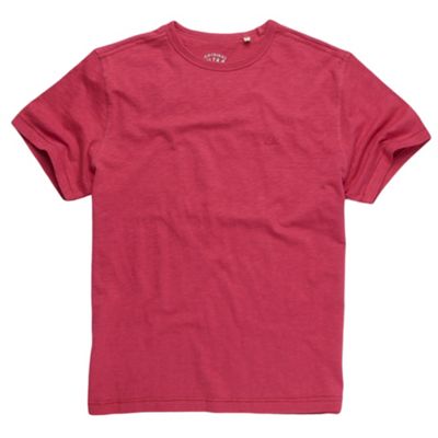 Mantaray Bright pink slubbed crew neck t-shirt