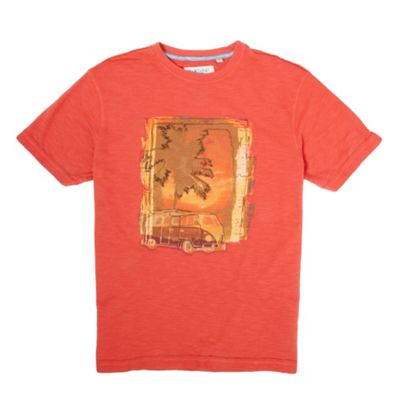 Orange campervan embroidered t-shirt
