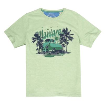 Mantaray Green campervan embroidered t-shirt