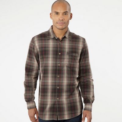 Brown fine brushed check long sleeved shirt