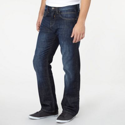 Dark blue loose fit jeans
