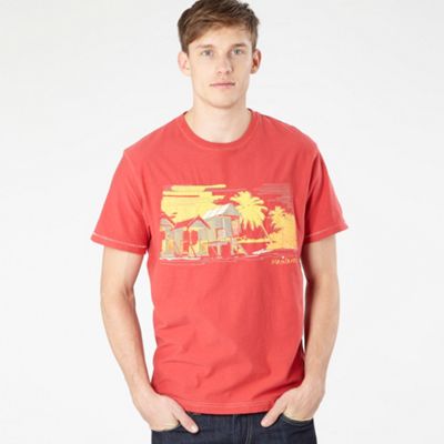 Red beach hut t-shirt