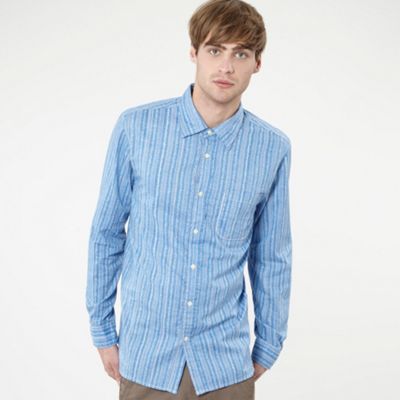 Blue paisley stripe shirt