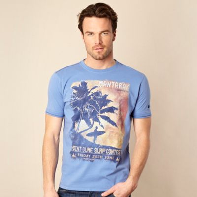Light blue embroidered 'Surf Contest' t-shirt                                                                                   