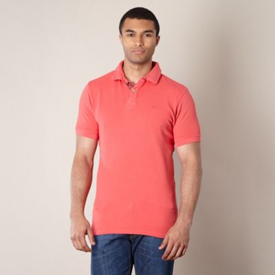 Big and tall pink double collar pique polo shirt                                                                                