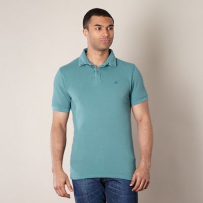 Big and tall turquoise double collar pique polo shirt                                                                           