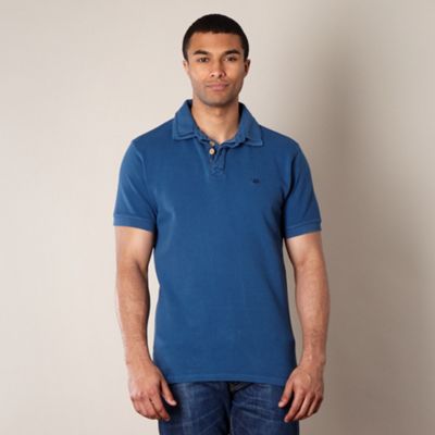 Big and tall blue double collar pique polo shirt                                                                                