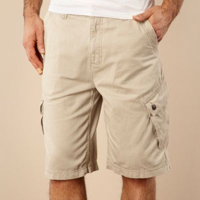 Big and tall natural plain cargo shorts                                                                                         