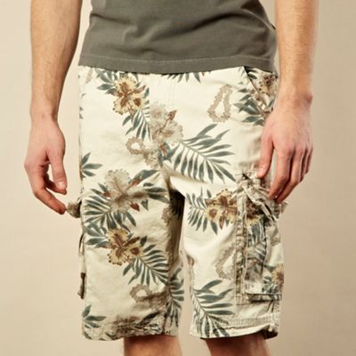 Big and tall natural Hawaiian floral shorts                                                                                     