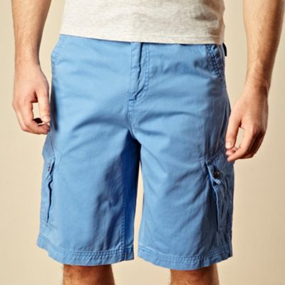 Big and tall bright blue basic cargo shorts                                                                                     