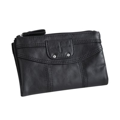 Black exposed stitch detail purse