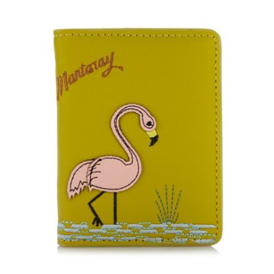 Mantaray Lime applique flamingo travel card holder- at Debenhams