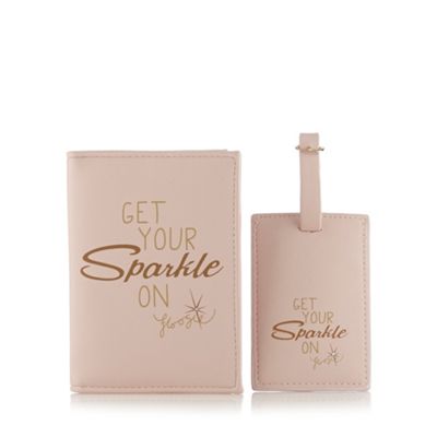 Floozie by Frost French Light pink PU passport cover and luggage tag - . -