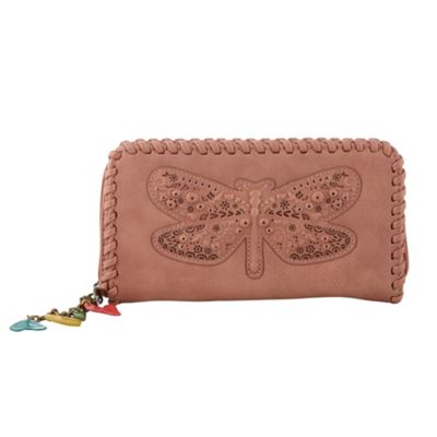 Purple Dragonfly Zip Around Purse