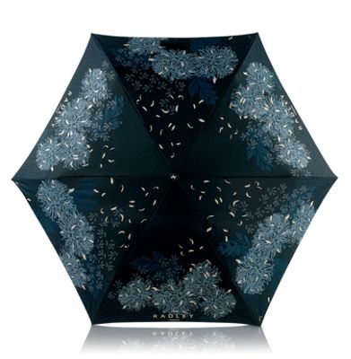 Black botanical telescopic umbrella