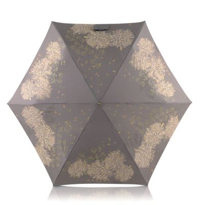 Grey botanical telescopic umbrella