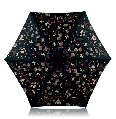 Black telescopic circus print umbrella