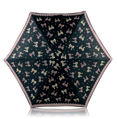 Black bow print telescopic umbrella