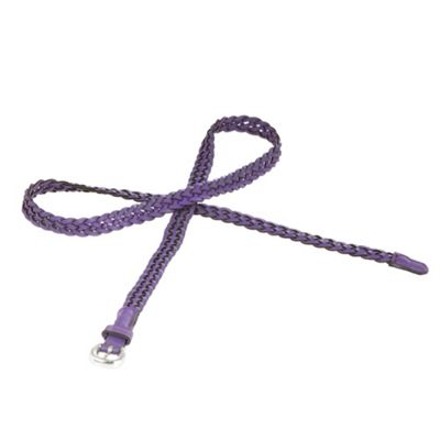Set of two purple and brown woven skinny belts