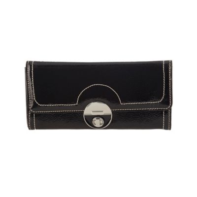 Designer Black Large Twist Lock Purse                                                                                           