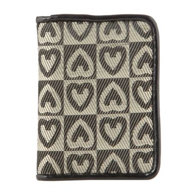 Black jacquard heart card holder