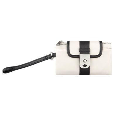 Cream Panel Wristlet Purse                                                                                                      