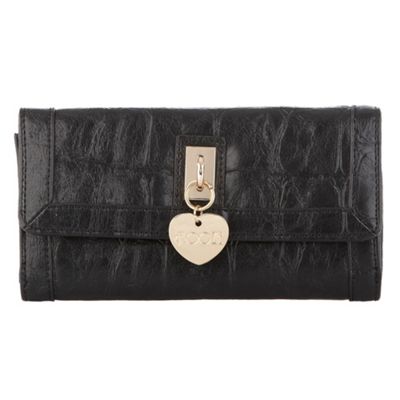 Black heart charm purse