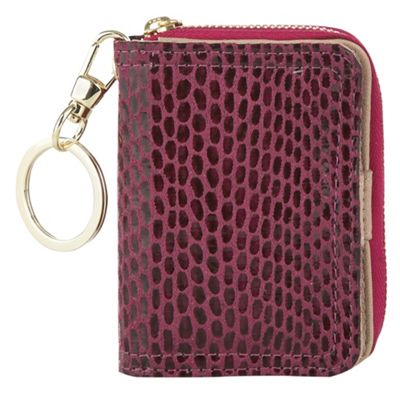 Pink Mock Snakeskin Travel Card Purse                                                                                           