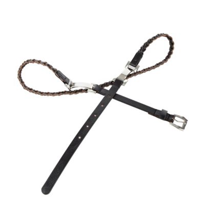 Black Plaited Snaffle Belt                                                                                                      