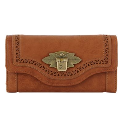 Tan Large Cutout Trim Purse