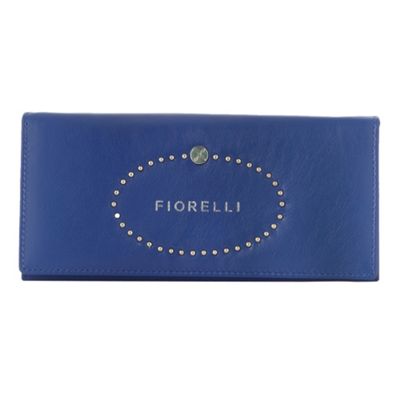 Blue Studded Logo Leather Purse                                                                                                 