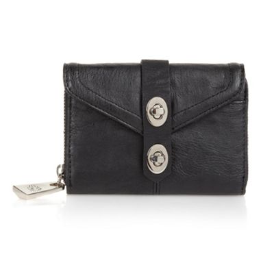 Black Twist Clasp Flapover Purse